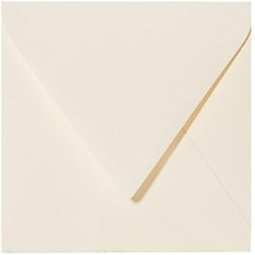 Paper24 25 Quadratische Briefumschläge 155 x 155 mm Kuvert 15x15 mit Dreieckslasche für Hochzeitskarten im Format 148x148 mm (01 Zartcreme A) von Paper24