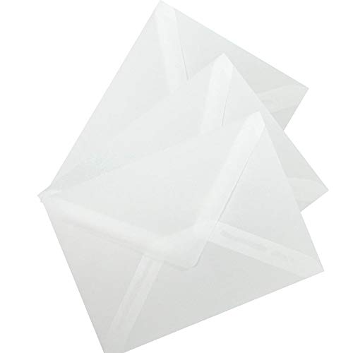 Paper24 25 Transparente Briefumschläge DIN C6 114x162 mm, Nassklebend, für Einladungen, Grußkarten A6, für Hochzeit, Geburtstag von Paper24