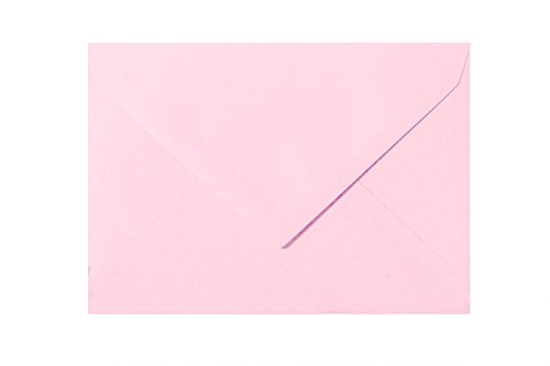 25 Umschläge B6 feuchtklebend 120 g/qm, Briefumschläge 12,5 x 17,5 cm für Hochzeit, Geburtstag, zum Basteln in der Farbe Rosa von Paper24