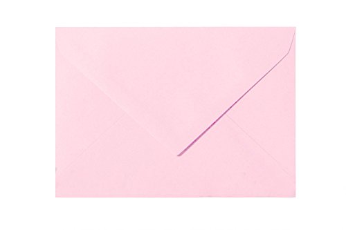 Paper24 25 Umschläge B6 feuchtklebend 120 g/qm, Briefumschläge 12,5 x 17,5 cm für Hochzeit, Geburtstag, zum Basteln in der Farbe Rosa von Paper24