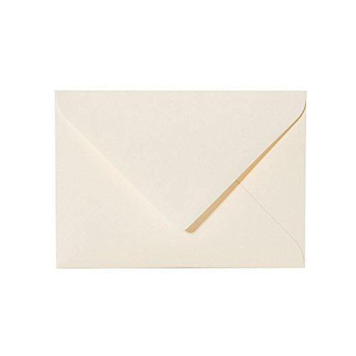 25 hochwertige Briefumschläge C5 162 x 229 mm Farbe: 01 Zartcreme mit Spitzlasche 120g von Paper24