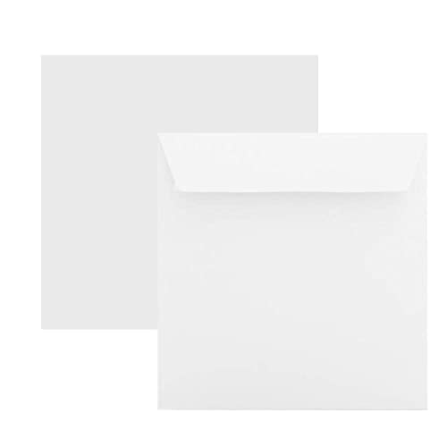 25 quadratische Briefumschläge 125 x 125 mm, 12,5x12,5 cm, 120 g/m² mit Haftstreifen Farbe: 00 Weiß von Paper24
