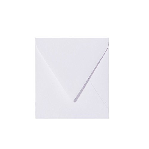 25 quadratische Briefumschläge 125 x 125 mm feuchtklebend 120 g/qm mit Lasche zum Befeuchten oder zum Einstecken- Farbe nach Wahl (Weiß) von Paper24