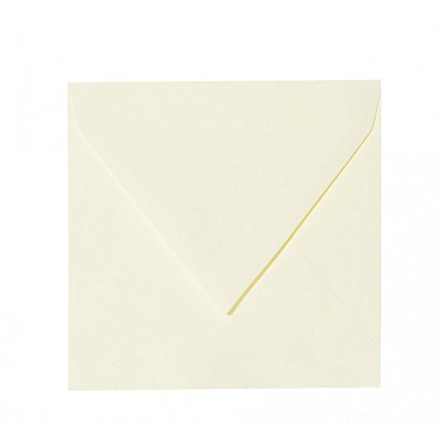 25 quadratische Briefumschläge 140 x 140 mm, 14x14 cm, 120 g/m² mit Dreieckslasche Farbe: 05 Hellgelb von Paper24