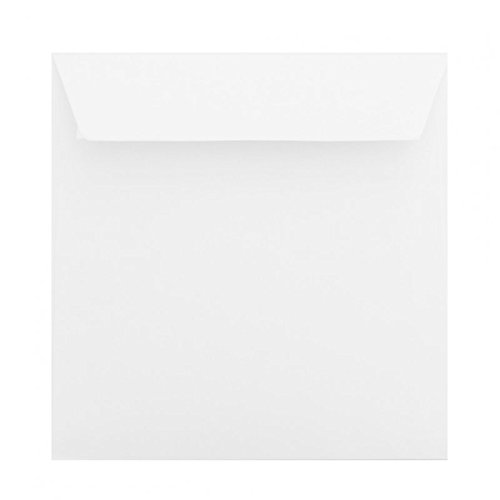 25 quadratische Briefumschläge 170 x 170 mm, 17x17 cm, 120 g/m² mit Haftstreifen Farbe: 00 Weiß von Paper24