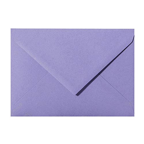 Paper24 50 Briefumschläge DIN C6 114x162 mm, nassklebend, für Einladungen, Grußkarten A6, für Hochzeit, Geburtstag in Lila von Paper24