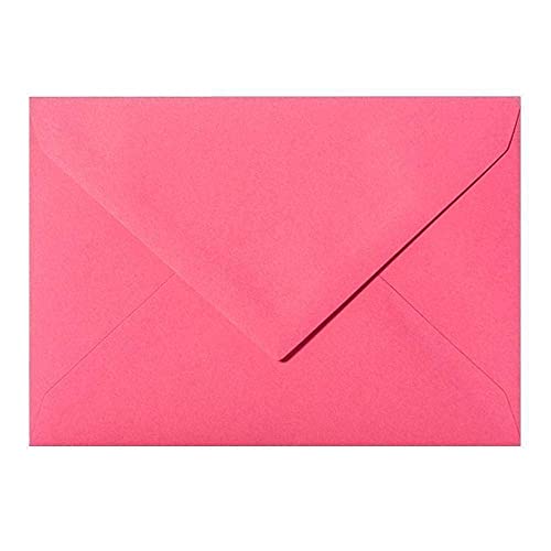 Paper24 50 Briefumschläge DIN C6 114x162 mm, nassklebend, für Einladungen, Grußkarten A6, für Hochzeit, Geburtstag in Pink von Paper24