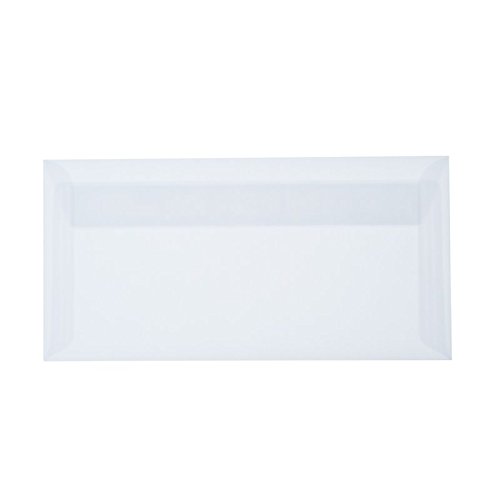 Paper24 50 Briefumschläge DIN Lang - 90 g/m² - Transparent - 110 x 220 mm 11 x 22 cm, selbstklebend mit Abziehstreifen - ohne Fenster von Paper24