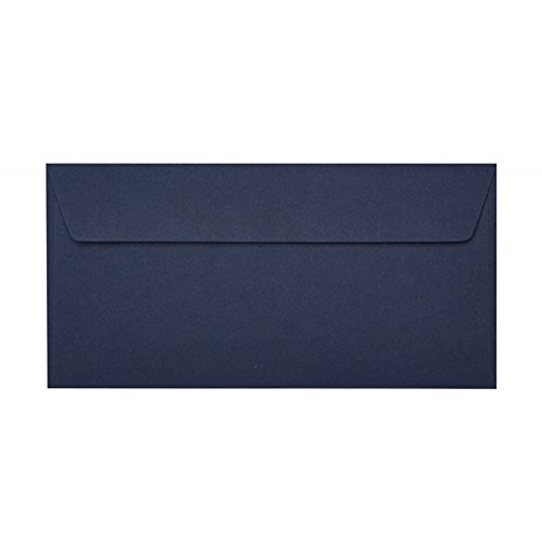 50 Briefumschläge Din Lang 110x220 mm mit Haftstreifen, 120g, Farbe: 19 Dunkelblau von Paper24