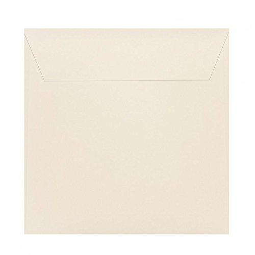 Paper24 50 Quadratische Briefumschläge - Zart Creme - 120 g/m² - 220 x 220 mm 22 x 22 cm - selbstklebend mit Abziehstreifen von Paper24