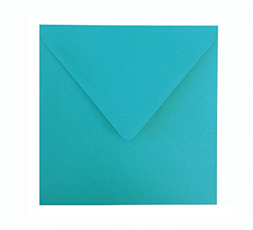 50 Quadratische Briefumschlag Intensivblau 130 x 130 mm 13 x 13 cm mit Dreieckslasche von Paper24