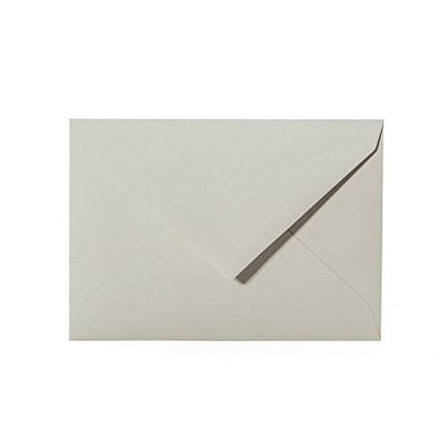 50 hochwertige Briefumschläge B6 125x176 mm mit Spitzlasche, 120g, Farbe: 04 Grau von Paper24