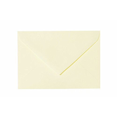 50 hochwertige Briefumschläge B6 125x176 mm mit Spitzlasche, 120g, Farbe: 05 Zartgelb von Paper24