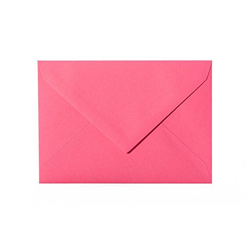 50 hochwertige Briefumschläge B6 125x176 mm mit Spitzlasche, 120g, Farbe: 09 Pink von Paper24