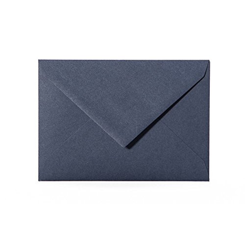 50 hochwertige Briefumschläge B6 125x176 mm mit Spitzlasche, 120g, Farbe: 19 Dunkelblau von Paper24