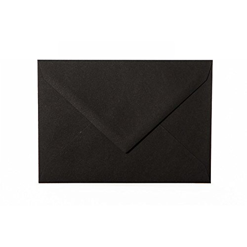 50 hochwertige Briefumschläge B6 125x176 mm mit Spitzlasche, 120g, Farbe: 20 Schwarz von Paper24