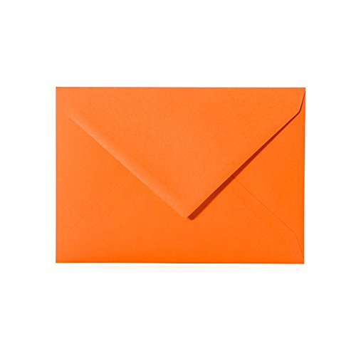 50 hochwertige Briefumschläge C5 162 x 229 mm mit Spitzlasche, 120g, Farbe: 22 Orange von Paper24