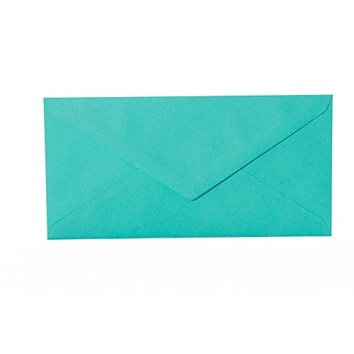 50 hochwertige Briefumschläge mit Dreieckslasche 120g DIN lang (11x22cm), Farbe: 29 Mintgrün von Paper24
