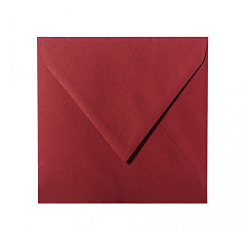50 quadratische Briefumschläge 100 x 100 mm, 10x10 cm, 120 g/m² mit Dreieckslasche Farbe: 24 Bordeaux von Paper24
