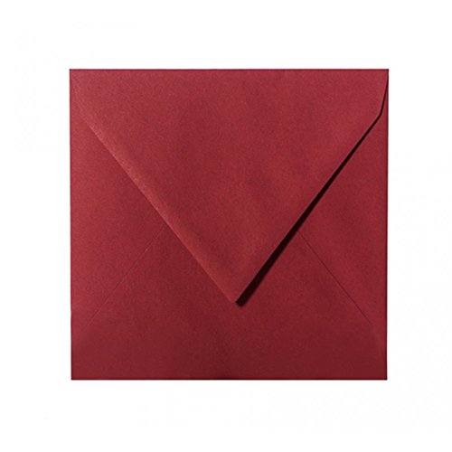 Paper24 50 quadratische Briefumschläge 100 x 100 mm, 10x10 cm, 120 g/m² mit Dreieckslasche Farbe: 24 Bordeaux von Paper24