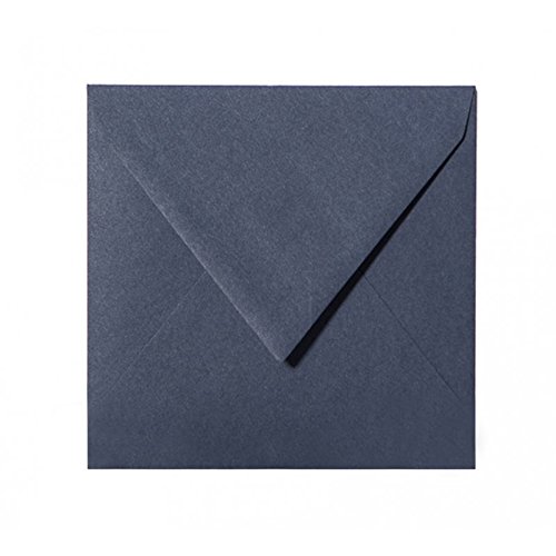 Paper24 50 quadratische Briefumschläge 155 x 155 mm mit Spitzlasche, 120g, Farbe: 19 Dunkelblau von Paper24