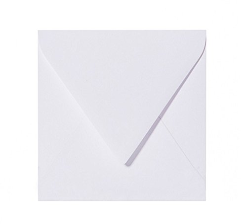 50 quadratische Briefumschläge 160 x 160 mm, 120 g, in Weiß mit spitzer Klappe von Paper24