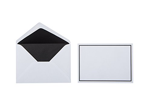 75 Trauerbriefumschlag DIN B6-125x176 mm mit Seidenfutter und schwarzem Rahmen von Paper24