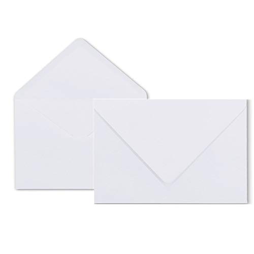 750 Briefumschläge DIN C6 114x162 mm, in Weiß, Umschlag ohne Fenster, feuchtklebend mit spitzer Lasche für Einladungen, Grußkarten A6, für Hochzeit, Geburtstag von Paper24 von Paper24