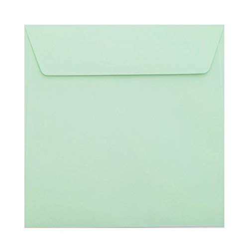 Briefumschläge Quadratisch 170 x 170 mm - starke Papierqualität - 120g/m² - Haftklebung -Marke: Paper24 12 Hellgrün 50 Stück von Paper24