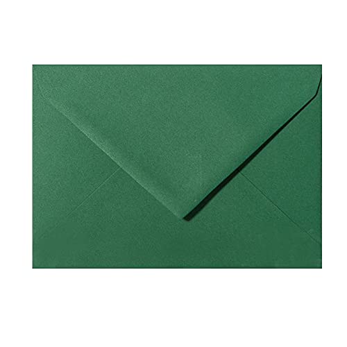 Bunte Mini Briefumschläge 52x71 mm als kleiner Umschlag für Grußkarten, Blumensträuße, Geldgeschenke zu Weihnachten oder als Adventskalender in der Farbe Dunkelgrün 25 Stück von Paper24