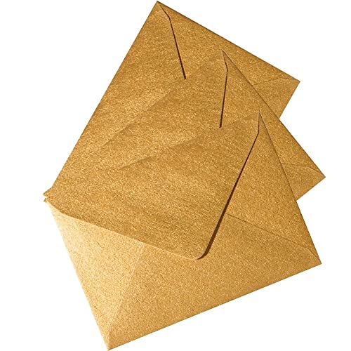 Mini Briefumschläge DIN C8 57x81 mm für Grußkarten, Blumensträuße, Geldgeschenke zu Weihnachten oder als Adventskalender 100 Umschläge Gold von Paper24