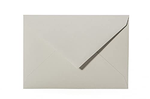 Mini Briefumschläge DIN C8 57x81 mm für Grußkarten, Blumensträuße, Geldgeschenke zu Weihnachten oder als Adventskalender 25 Umschläge Grau von Paper24