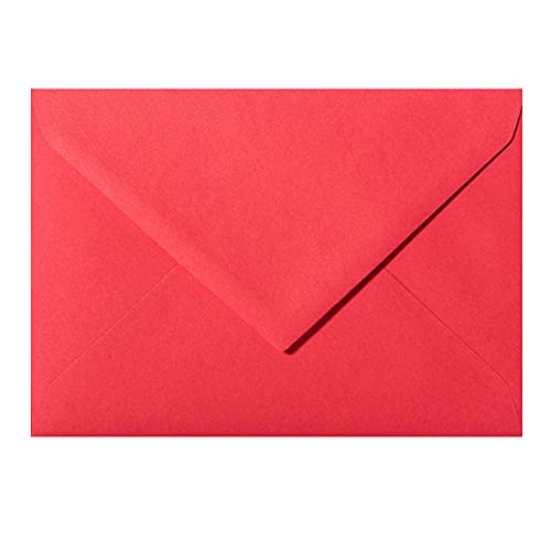 Mini Briefumschläge DIN C8 57x81 mm für Grußkarten, Blumensträuße, Geldgeschenke zu Weihnachten oder als Adventskalender 25 Umschläge Rot von Paper24