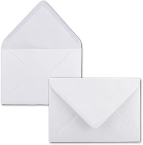 Mini Umschläge 60x90 mm für Visitenkarten, Geschenkkarten, Bonuskarten, Businesskarten, Weihnachten in der Farbe Weiß 100 Umschläge von Paper24