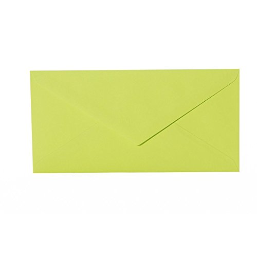 Paper24 100 Briefumschläge Din Lang 110x220 mm mit Spitzlasche, 120g, Farbe: 28 Apfelgrün von Paper24