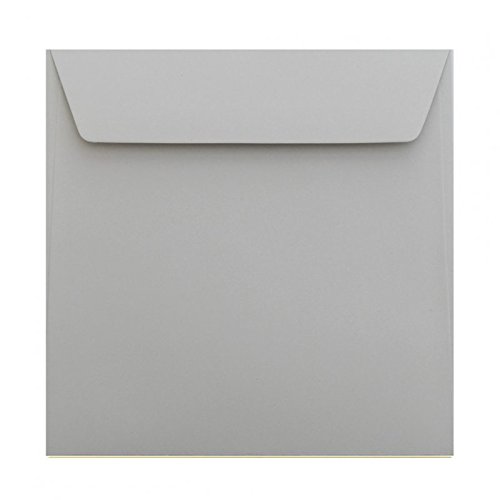 Paper24 100 quadratische Briefumschläge - Grau - 220 x 220 mm 22 x 22 cm - selbstklebend mit Abziehstreifen - 120 g/m² von Paper24