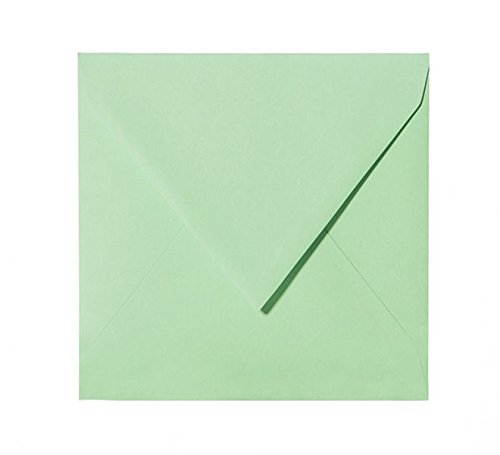 Paper24 25 Briefumschläge 12x12 cm, Umschläge quadratisch 12x12 cm, 120g/m², feuchtklebend in der Farbe: Hellgrün, Minze von Paper24
