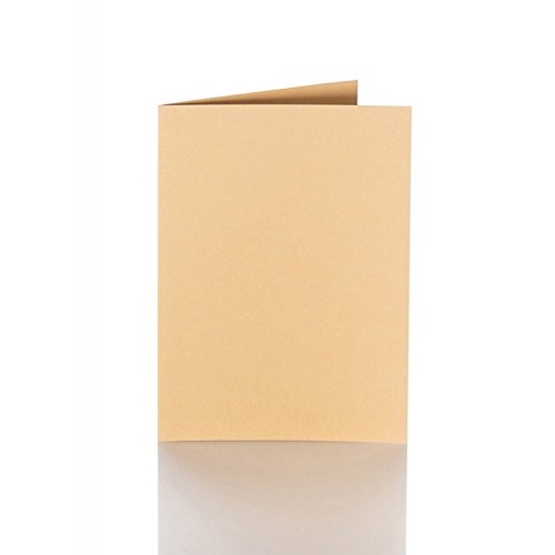 Paper24 50 Faltkarten in 120 x 170 mm (für B6 Umschläge), Grammatur: 240 g/m², Farbe: 03 Camel von Paper24