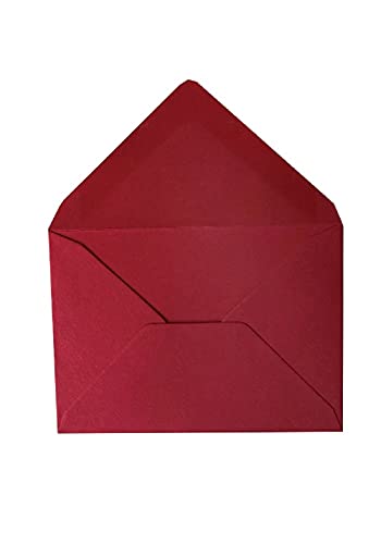 Paper24 Mini Briefumschläge DIN C8 57x81 mm für Blumensträuße, Geldgeschenke oder Adventskalender 50 Umschläge Weinrot von Paper24