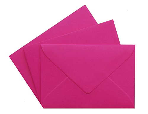Paper24 Mini-Briefumschläge bunt: 52 x 71 mm - 120 g/m² - 25 Stück Cosmo Pink von Paper24