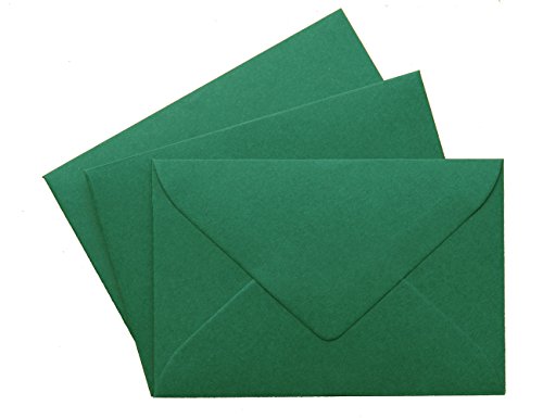 Paper24 Mini-Briefumschläge bunt: 52 x 71 mm - 120 g/m² - 25 Stück Dunkelgrün von Paper24