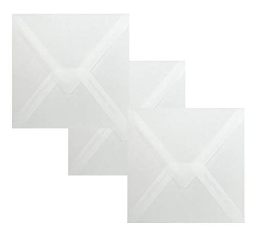 Paper24 Quadratische Briefumschläge 11 x 11 cm,120 g/qm, für Einladungen und Gutscheine, 100 Umschläge Transparent von Paper24