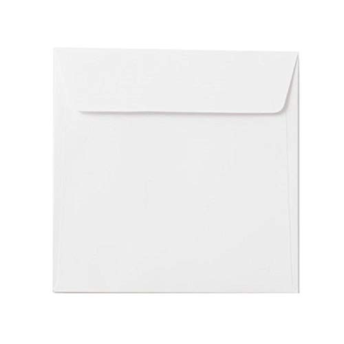 Quadratische Briefumschläge 160x160 mm, 16x16 cm mit Haftklebung, inkl. 2 Gutscheinkarten zum Verschenken, (Weiß100g, 200) von Paper24
