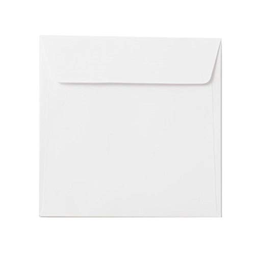 Quadratische Briefumschläge 160x160 mm, 16x16 cm mit Haftklebung, inkl. 2 Gutscheinkarten zum Verschenken, Weiß 100 Stück von Paper24