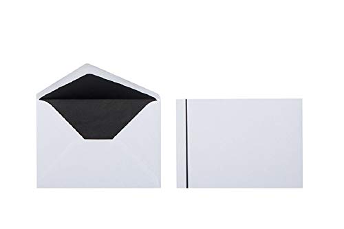 Trauerbriefumschläge Din C6 gefüttert schwarzer 2 mm Streifen 100 Stück Format: 114x162 mm Trauerumschläge mit schwarzem Futter, Kondolenzhülle für A6 Karten von Paper24