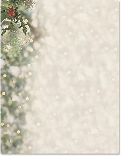 Paperdirect Crystal Brilliance Weihnachten Winter Urlaub Thema Papier Briefpapier Bordüre Papier Briefkopf 8,5 x 11 25 Blatt Elegantes Premium Briefpapier Dekoratives Druckerpapier von PaperDirect