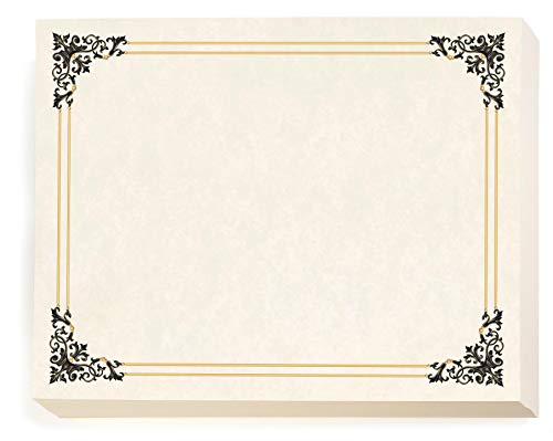 Renaissance Standard Zertifikate, Folienakzente, 81 Grad 2 x 11, 100 Stück 100 Count schwarz/gold von PaperDirect