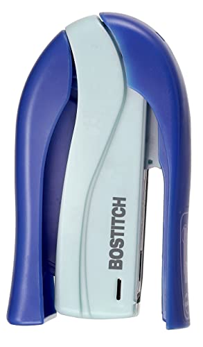 Bostitch Office inSHAPE15 Heftgerät – ein Finger, kein Aufwand, federbetriebener Hefter – Blau (1451), 10,9 x 4,8 x 19,1 cm von PaperPro