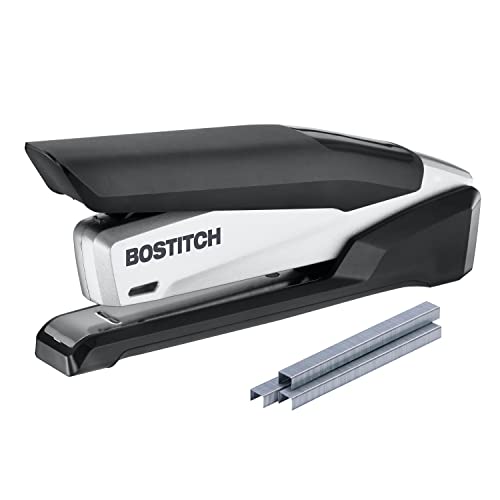 Bostitch inPOWER+28 Executive Heftgerät – 3-in-1 Heftgerät – ein Finger, kein Aufwand, federbetätigter Hefter, Schwarz/Silber (110) von PaperPro