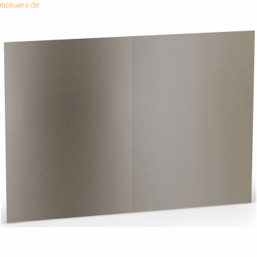 100 x Paperado Doppelkarte B6 hoch taupe metallic von Paperado